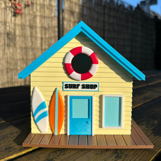 BirdieBoxx Surf Edition - 3D Geprint Vogelhuisje - Strandhuis Design - Inclusief Montagebeugel